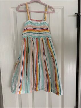 Carter's Girls' Pastel Stripe Smocked Sundress - Mint, Peach, Yellow, Red, Blue
